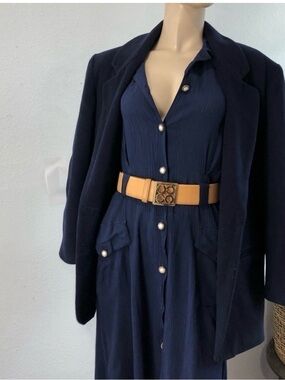 EASTWEST wool, cashmere blend coat dark blue size:M East-West Navy Wool Blazer